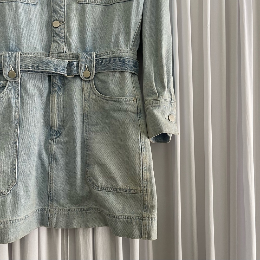 DL1961 Coletta Belted Denim Mini Shirt Dress - Picture 9 of 11